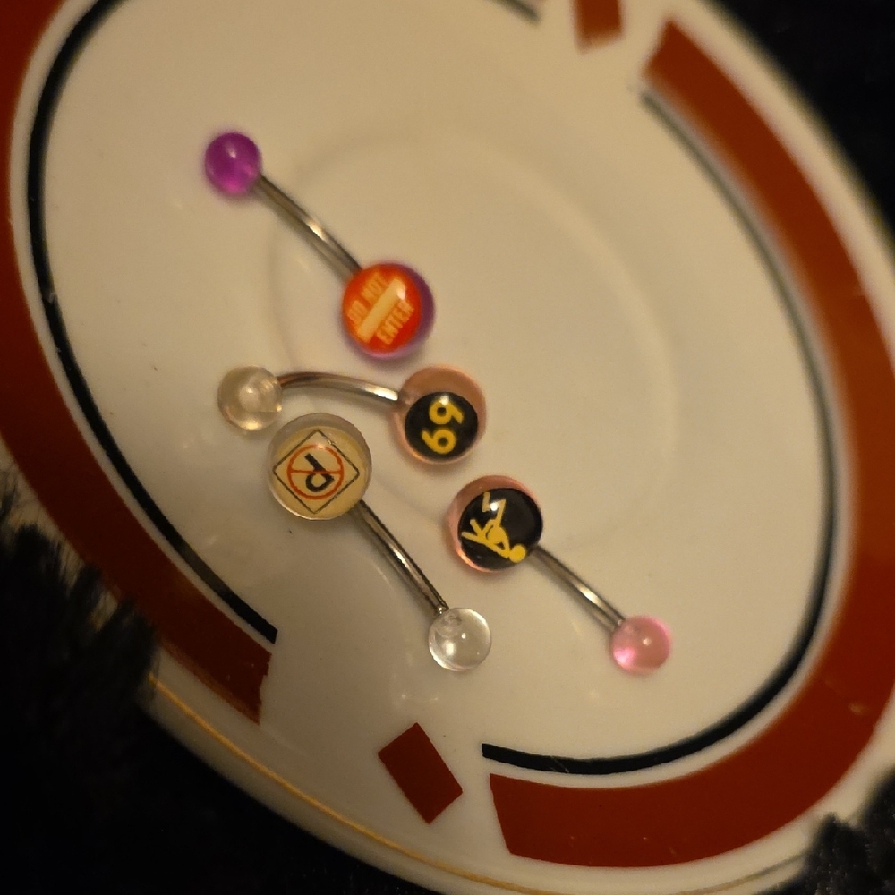 Colorful Belly Button Rings Set - Picture 2 of 2